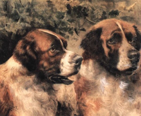 Pair Of Saint Bernards Oil Painting by Edmund Henry Osthaus