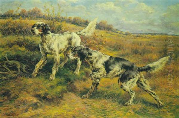 English Setters On The Scent Oil Painting by Edmund Henry Osthaus