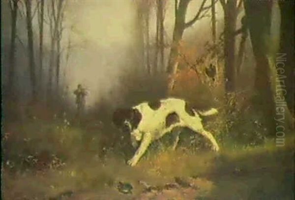 Dog With Hunter Oil Painting by Edmund Henry Osthaus