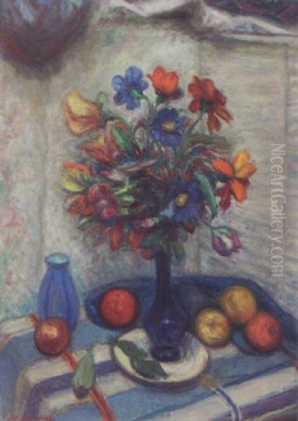 Still Life With Flowers Oil Painting by Sam Ostrowsky