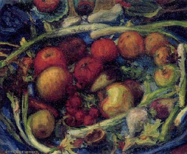 Still Life With Fruit And Vegetables Oil Painting by Sam Ostrowsky