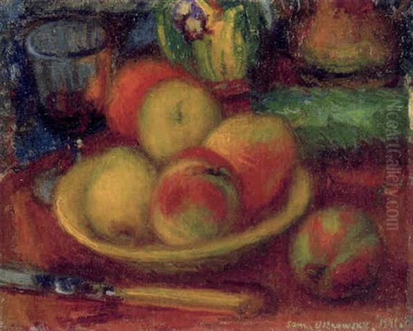 Still Life With Fruit Oil Painting by Sam Ostrowsky