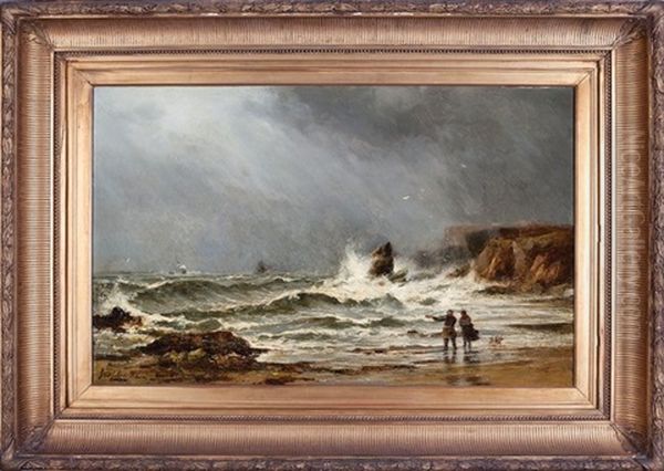 Crashing Waves Oil Painting by John Hervey Oswald