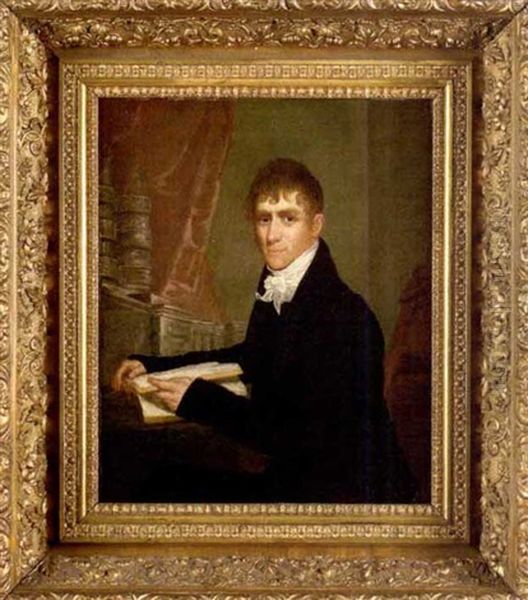 Portrait Of Joseph Delaplaine Od Philadelphia Oil Painting by Bass Otis