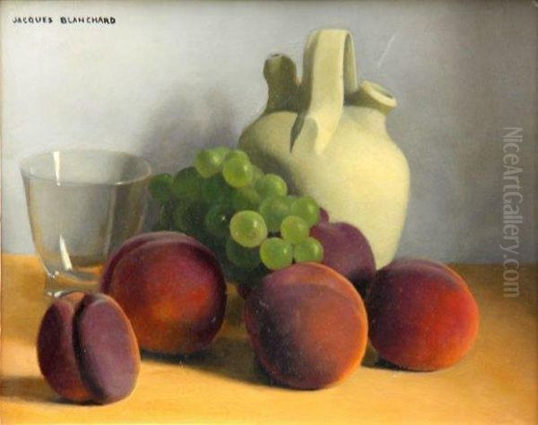 Nature-morte Aux Peches Oil Painting by Jacques Blanchard