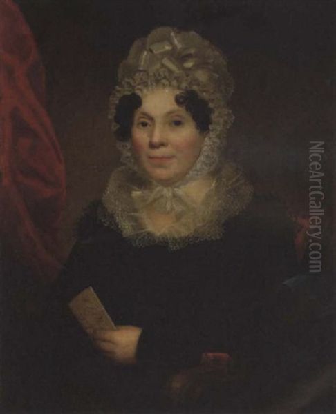 A Portrait Of Marie Louise Vernier Besson Oil Painting by Bass Otis