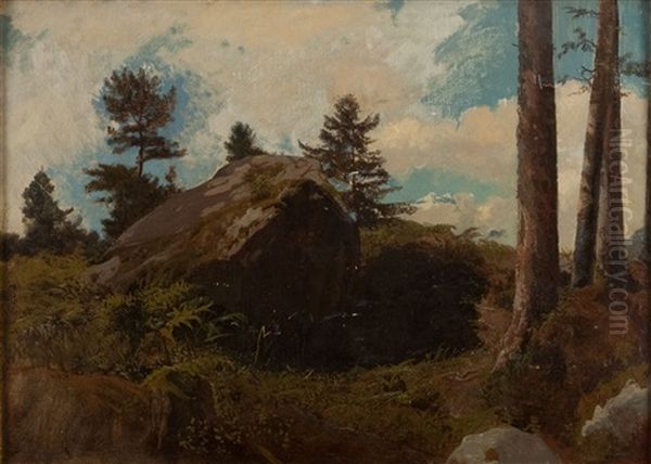 Landscape With Rock Oil Painting by Eugene Ott