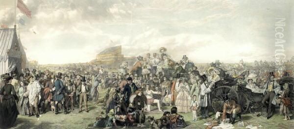 The Derby Day Oil Painting by Augustethomas Iii Blanchard M