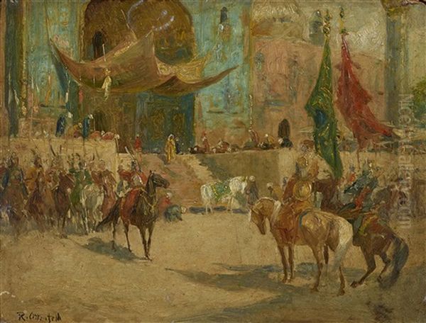 Orientalische Palastszene Oil Painting by Rudolf Otto Von Ottenfeld