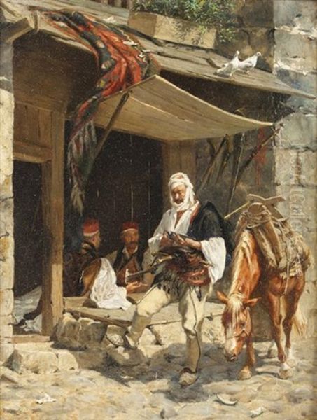 Soldats Au Repos Oil Painting by Rudolf Otto Von Ottenfeld