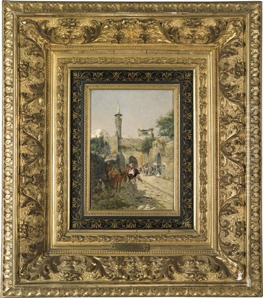 Strasenszene In Jerusalem (?) Oil Painting by Rudolf Otto Von Ottenfeld