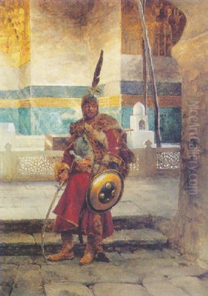 The Guard Oil Painting by Rudolf Otto Von Ottenfeld