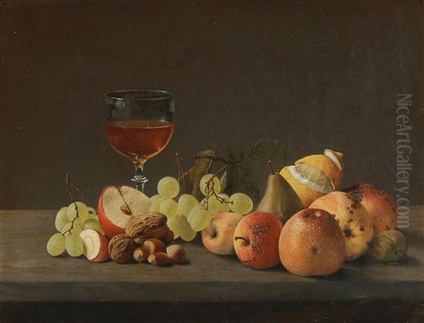 Still Life With Apples Oil Painting by Otto Didrik Ottesen