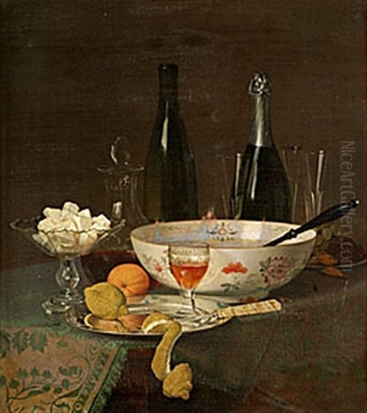 Stilleben Med Balskal Och Konfekt Oil Painting by Otto Didrik Ottesen