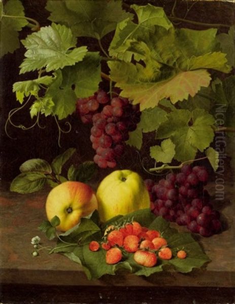 Stillleben Mit Erdbeeren Oil Painting by Otto Didrik Ottesen