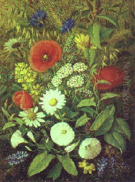 Opstilling Med Markblomster Oil Painting by Otto Didrik Ottesen