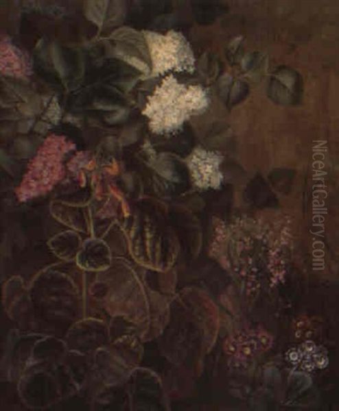 Blomster I En Skovbund Oil Painting by Otto Didrik Ottesen