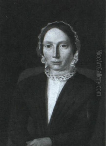 Portraet Af Louise Vilhelmine Ottesen Oil Painting by Otto Didrik Ottesen