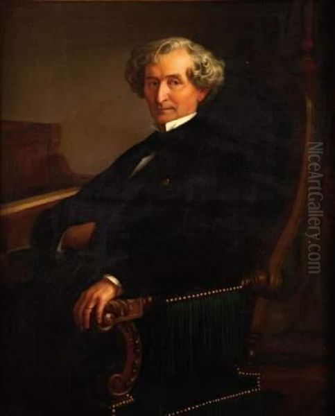 Portrait De Victor Berlioz Oil Painting by Melchior Blanchard