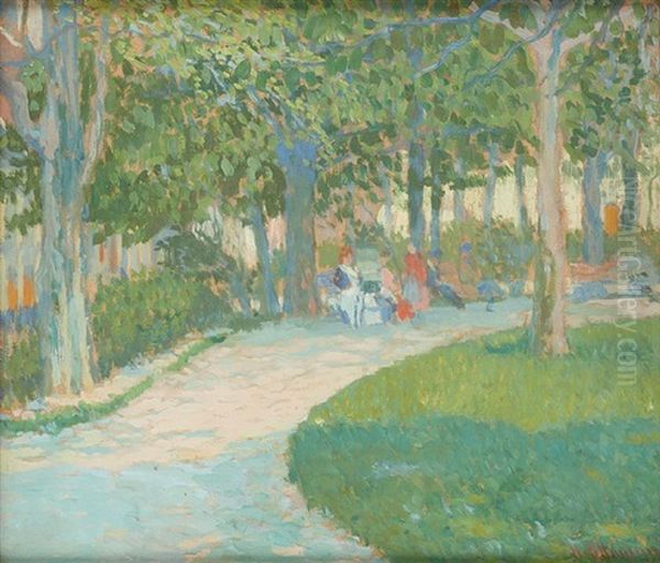 Conversation Dans Le Parc Oil Painting by Henri Ottmann