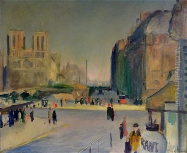 Notre Dame Oil Painting by Henri Ottmann