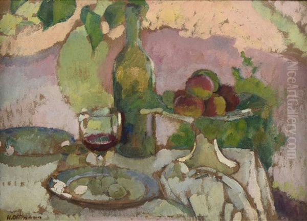 Composition A La Couple De Fruits Oil Painting by Henri Ottmann