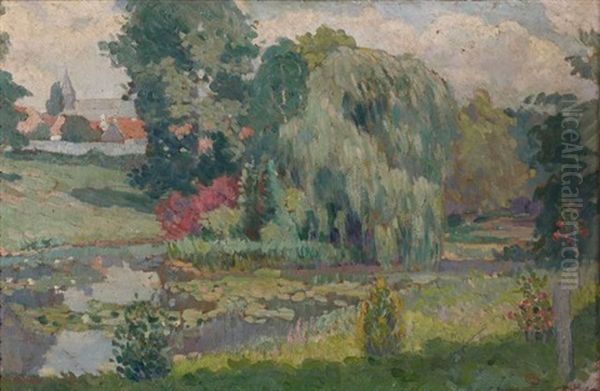 L'etang Robiano Oil Painting by Henri Ottmann