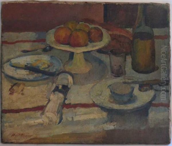 Nature Morte Au Rond De Serviette Oil Painting by Henri Ottmann