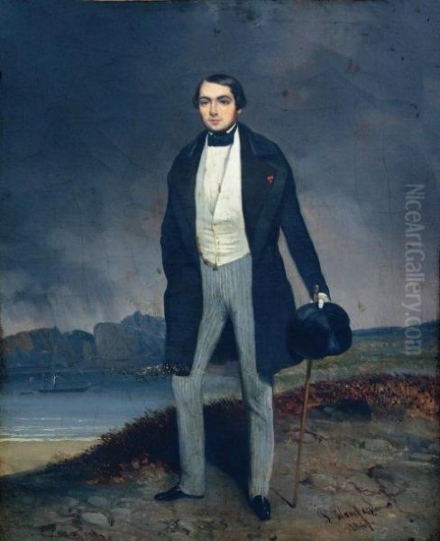 Portrait De Gentilhomme Oil Painting by Pharamond Blanchard