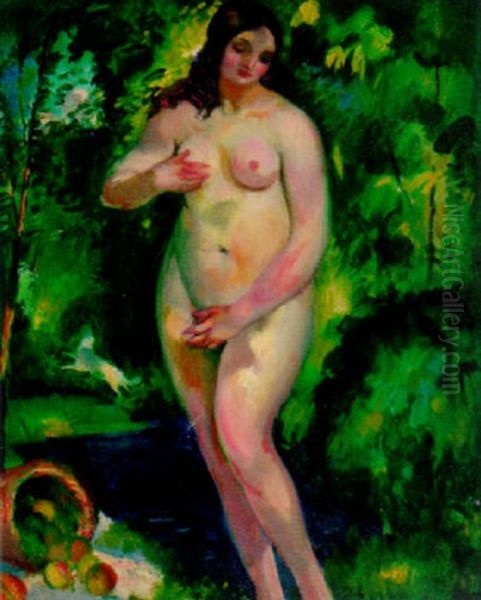 Suzanne Au Bain Oil Painting by Henri Ottmann