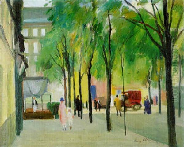 Promenade Dans L'avenue Oil Painting by Henri Ottmann