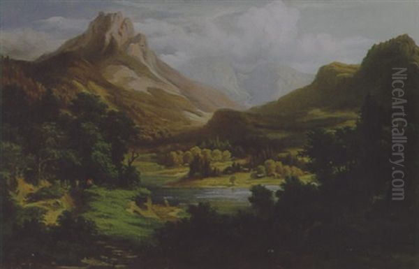 Landschaft Mit Wanderern Oil Painting by Heinrich Otto