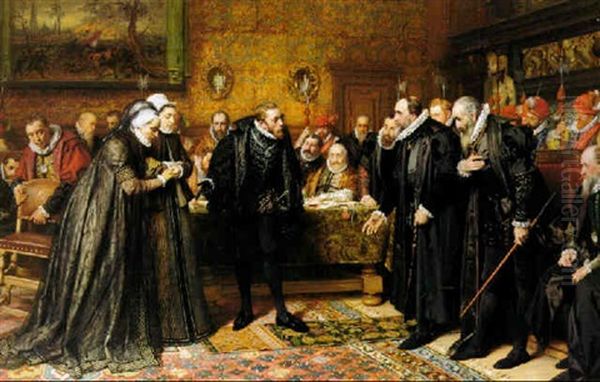 La Veuve Du Comte L'amoral D'egmont Oil Painting by Pierre Jan van der Ouderaa