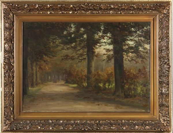 Waldweg Mit Spaziergangern Oil Painting by Jacob Oudes Sr.