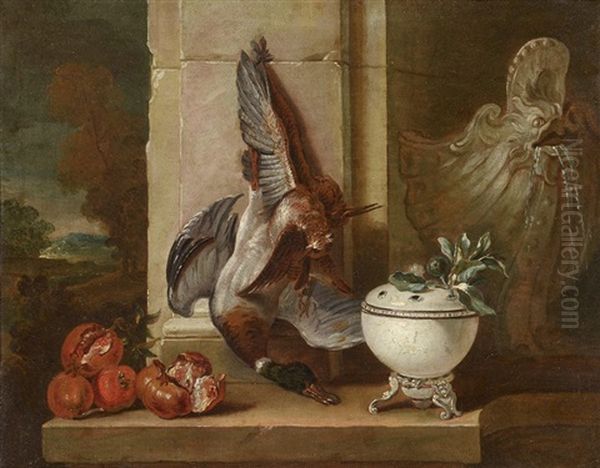 Nature Morte Au Bouquetier Oil Painting by Jacques Charles Oudry