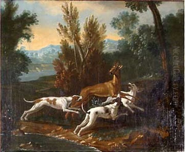 Chasse Au Cervide Oil Painting by Jacques Charles Oudry