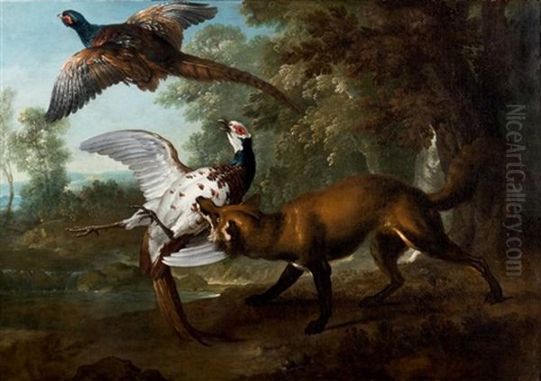 Renard Poursuivant Des Faisans Oil Painting by Jean-Baptiste Oudry