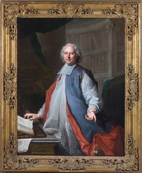 Portrait D'un Ecclesiastique Dans Sa Bibliotheque Oil Painting by Jean-Baptiste Oudry