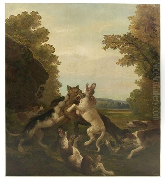 La Chasse Au Loup En Foret Oil Painting by Jean-Baptiste Oudry