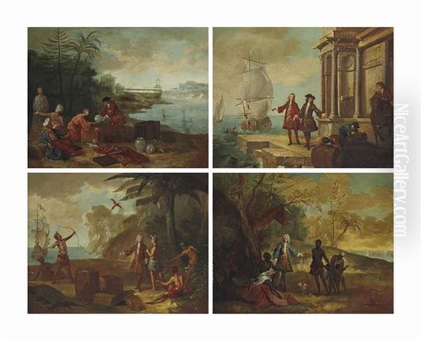 Les Quatre Parties Du Monde Oil Painting by Jean-Baptiste Oudry