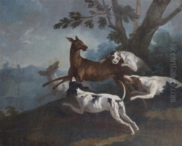 Hallali Oil Painting by Jean-Baptiste Oudry