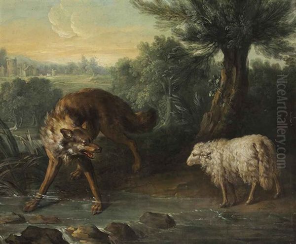 The Wolf And The Lamb Oil Painting by Jean-Baptiste Oudry