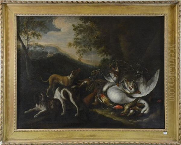 Nature Morte Aux Gibiers Et Chiens De Chasse Oil Painting by Jean-Baptiste Oudry