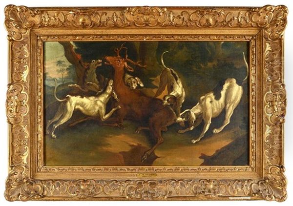 L'hallali Du Cerf Oil Painting by Jean-Baptiste Oudry