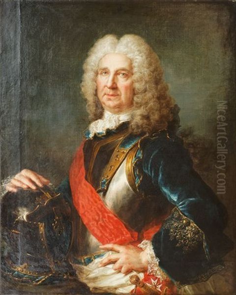 Portrait De Francois De Joubert De La Bastie, Lieutenant General Des Armees Du Roi, Grand-croix De Saint-louis Oil Painting by Jean-Baptiste Oudry