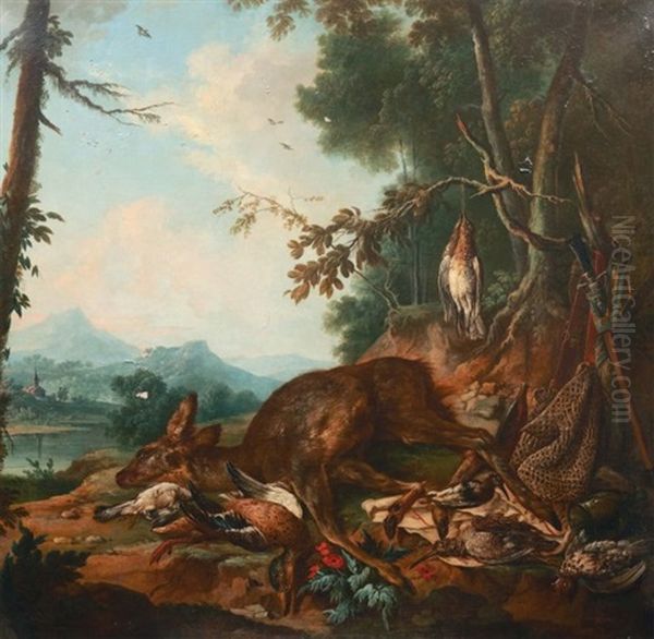 Paysage Au Gibier Oil Painting by Jean-Baptiste Oudry