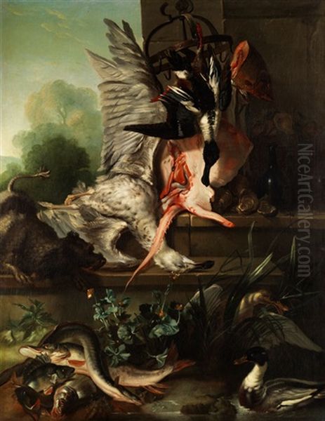 Grosses Jagdstillleben Oil Painting by Jean-Baptiste Oudry