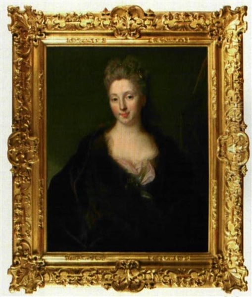 Portrait De Femme De Qualite Oil Painting by Jean-Baptiste Oudry