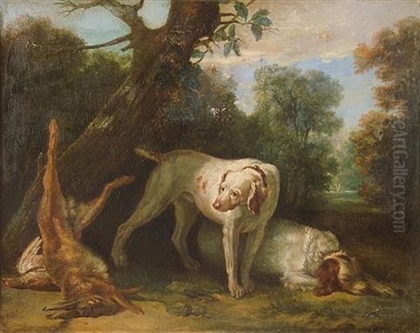 Dogs After A Hunt Oil Painting by Jean-Baptiste Oudry