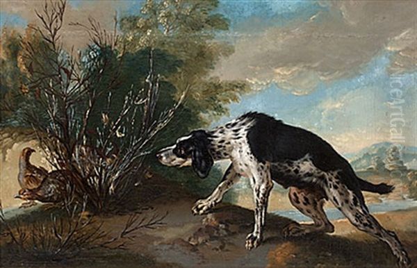 Hund Och Rapphons Oil Painting by Jean-Baptiste Oudry